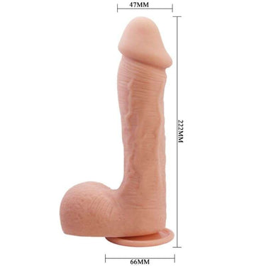 Dildo Realistico TPR Rifinito a Mano con Ventosa Forte 220 mm